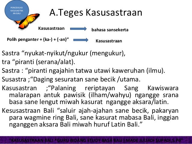 Periodisasi Kasusastraan Bali