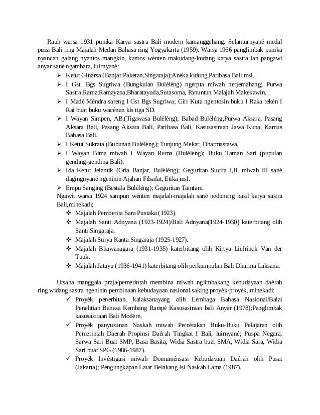 Contoh Basa Basita Dalam Bahasa Bali Barisan Contoh