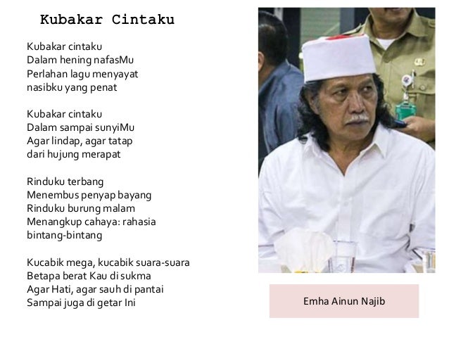 Puisi Kubakar Cintaku Karya Emha Ainun Najib KT Puisi Puisi Kubakar Cintaku Karya Emha Ainun Najib KT Puisi