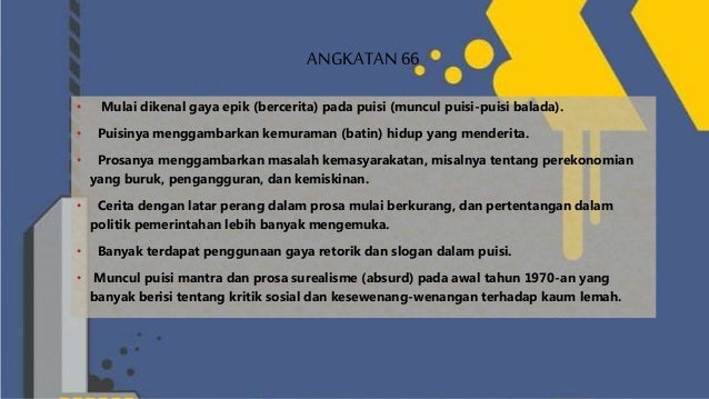 Ciri Ciri Puisi Dan Prosa Angkatan 66 Kumpulan Puisi