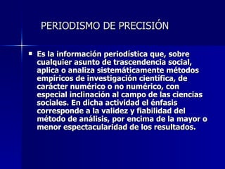 PERIODISMO DE PRECISIÓN ,[object Object]