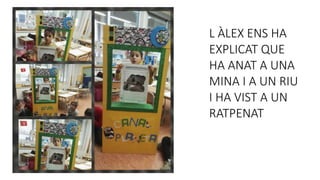 L ÀLEX ENS HA
EXPLICAT QUE
HA ANAT A UNA
MINA I A UN RIU
I HA VIST A UN
RATPENAT
 
