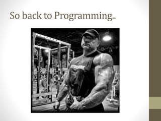 So back to Programming.. 
 