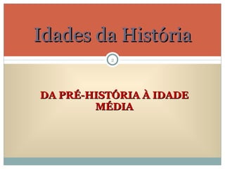 DA PRÉ-HISTÓRIA À IDADE MÉDIA Idades da História 
