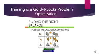 Training is a Gold-I-Locks Problem
Optimization
 