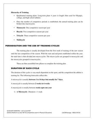 Training Period Example PERIODIZATION unit. all about sports for training. | PDF