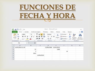 
FUNCIONES DE
FECHA Y HORA