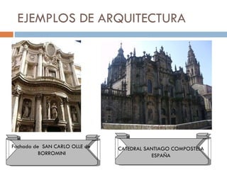 EJEMPLOS DE ARQUITECTURA  CATEDRAL SANTIAGO COMPOSTELA  ESPAÑA  Fachada de  SAN CARLO OLLE de  BORROMINI 