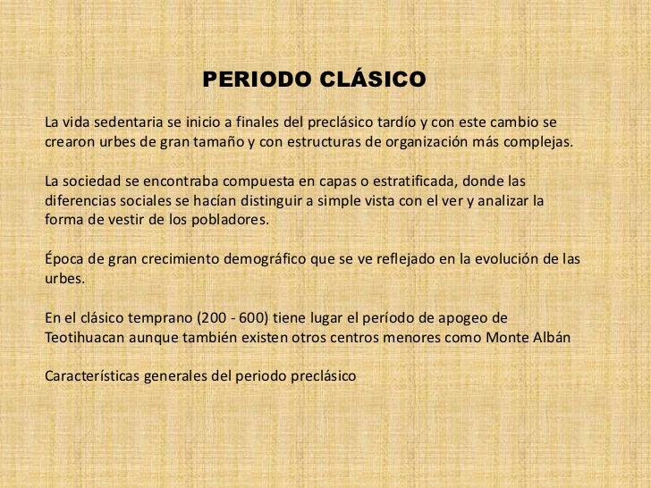 Periodo clasica y preclasica
