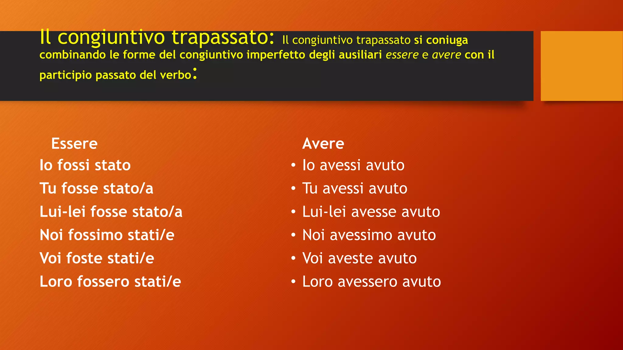 Periodo ipotetico in italiano PPT