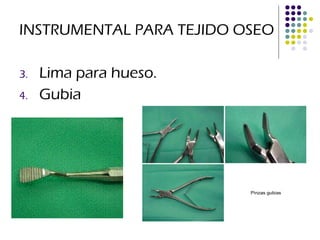 INSTRUMENTAL PARA TEJIDO OSEO Lima para hueso. Gubia 