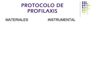 PROTOCOLO DE PROFILAXIS MATERIALES INSTRUMENTAL 