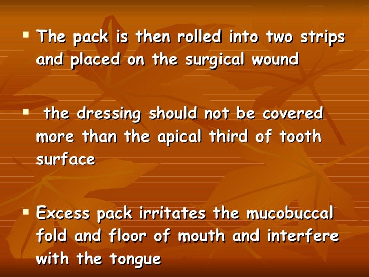 Periodontal dressings