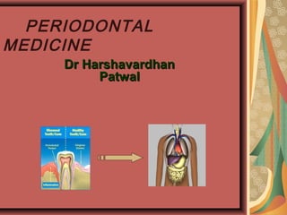 PERIODONTAL
MEDICINE
Dr HarshavardhanDr Harshavardhan
PatwalPatwal
 