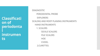 Srp Instruments periodontic instruments.pptx............ | PPTX