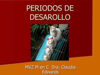 PERIODOS DE
DESAROLLO
MVZ M en C Dra. Claudia
Edwards
 