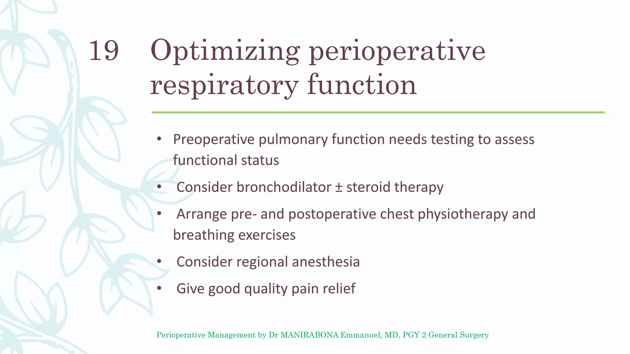 Perioperative Management | PPTX