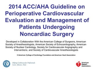 Perioperative cardiac assesment and interventions | PPTX
