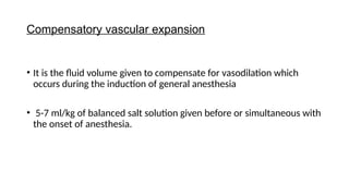 PERIOPERATIVE FLUID MANAGEMENT of petient | PPTX