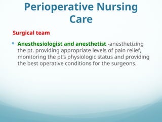 Comprehensive Guide to Perioperative Nursing Care and Surgical ...