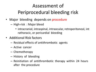 Perioperative management of antithrombotic therapy | PPTX