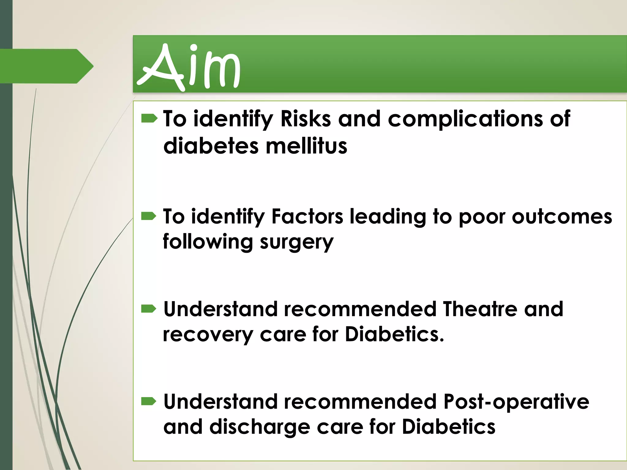 Perioperative management of the diabetic patient | PDF