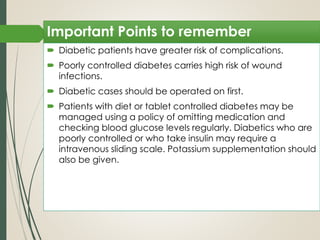 Perioperative management of the diabetic patient | PDF