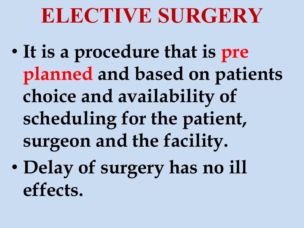 surgery types classification