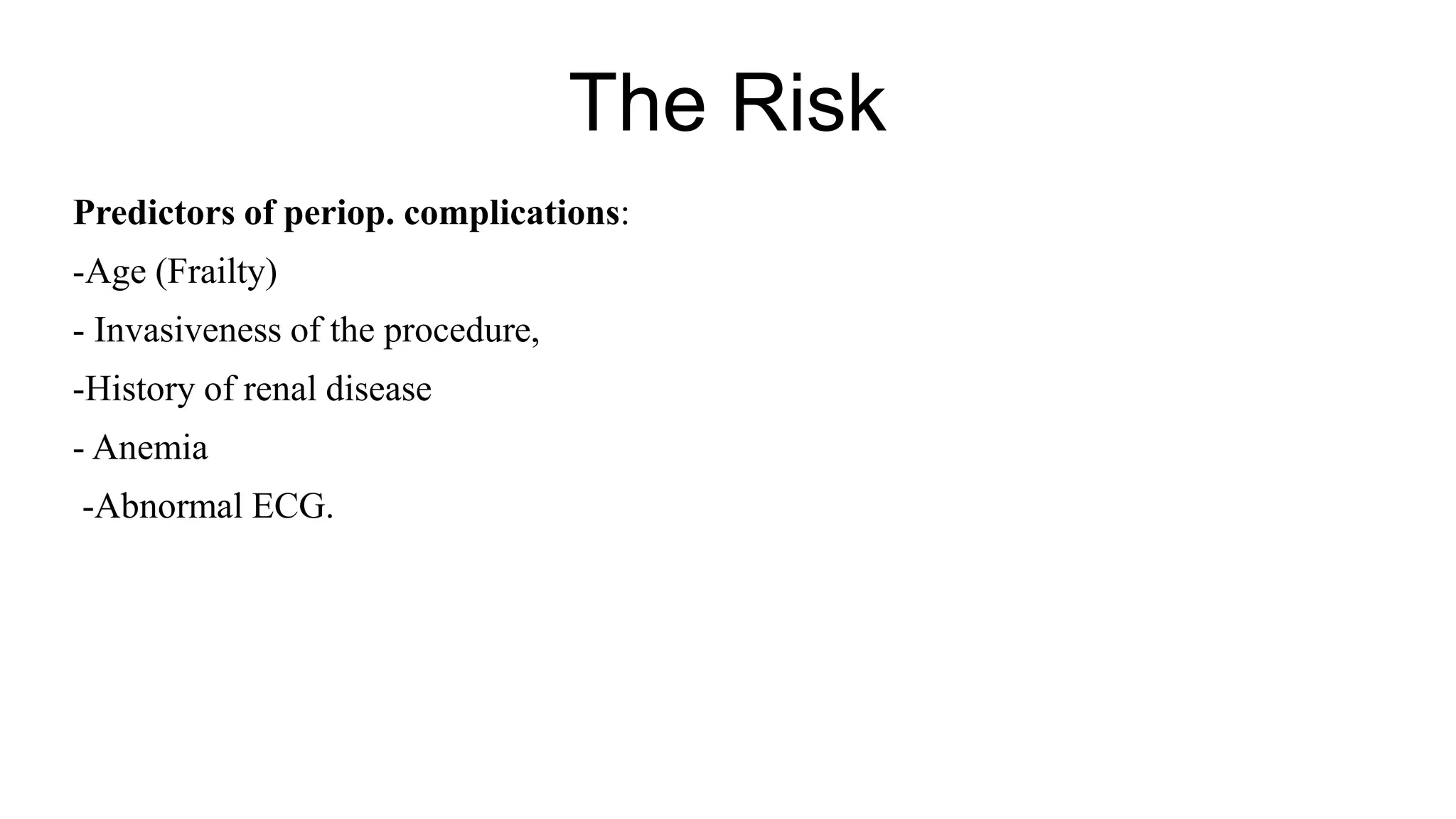 PERIOPERATIVE RISK Assessment and Improvement | PPT