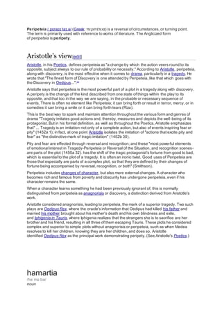 Peripeteia, harmartia | PDF