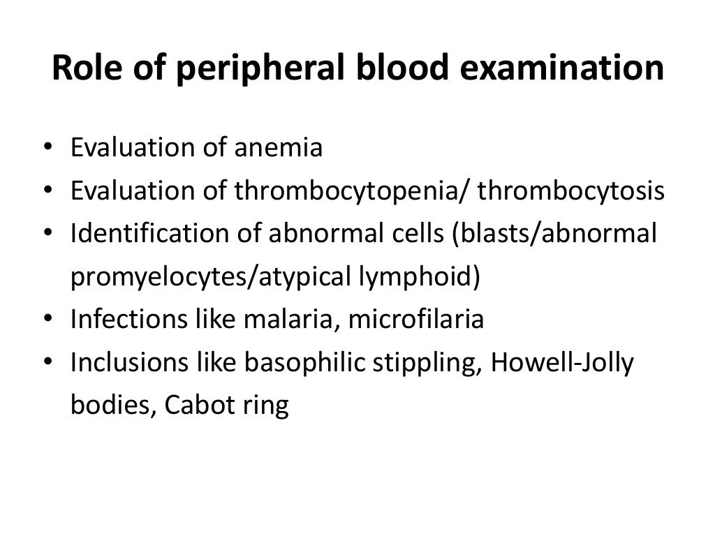 Peripheral blood smear examination