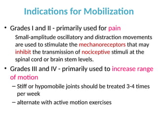 peripheral joint mobilization lecture for second stage | PPT
