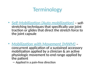 peripheral joint mobilization lecture for second stage | PPT
