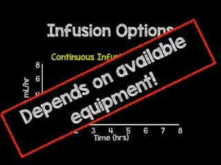 Infusion Options
Depends on available
equipment!
 