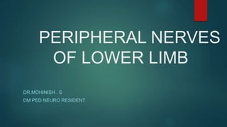 PERIPHERAL NERVES
OF LOWER LIMB
DR.MOHINISH . S
DM PED NEURO RESIDENT
 