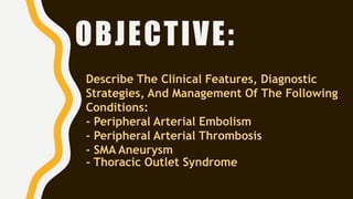 Peripheral vascular disease | PPTX