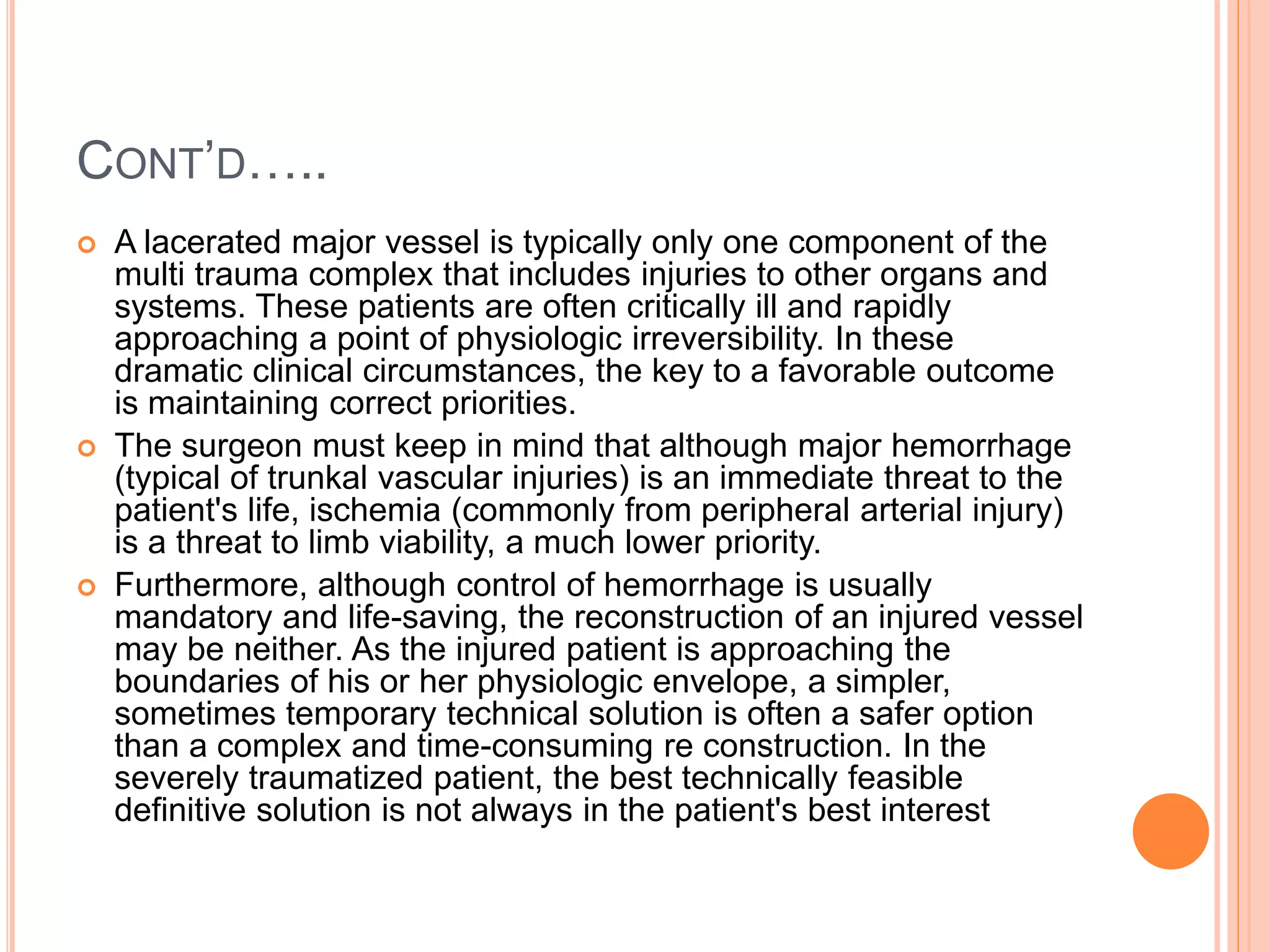 Peripheral Vascular Injuries | PPTX