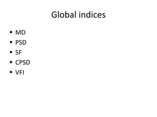 Global indices
 MD
 PSD
 SF
 CPSD
 VFI
 