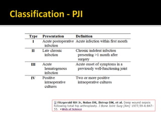 Pji Classification Periprosthetic joint infection | PPTX