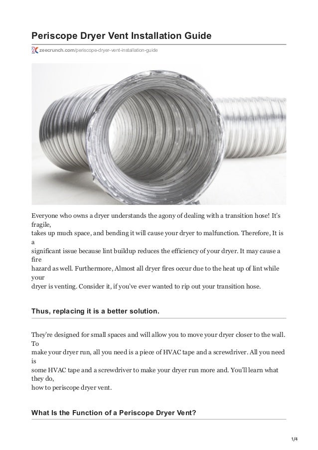 Periscope Dryer Vent Installation Guide