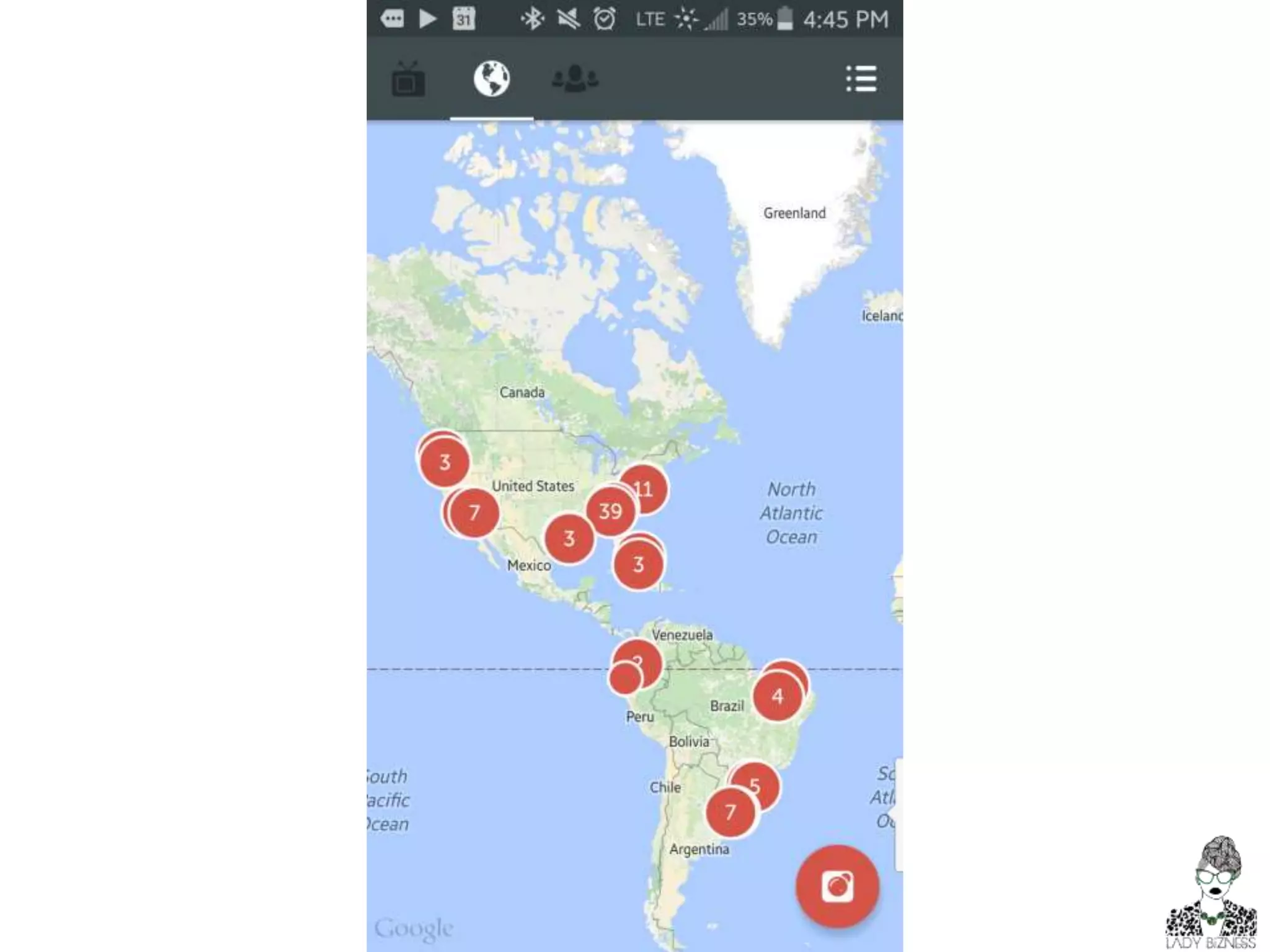 WORLD ICON
ACTUAL MAP
THAT SHOWS YOU
WHERE
BROADCASTS
ARE COMING
FROM
 