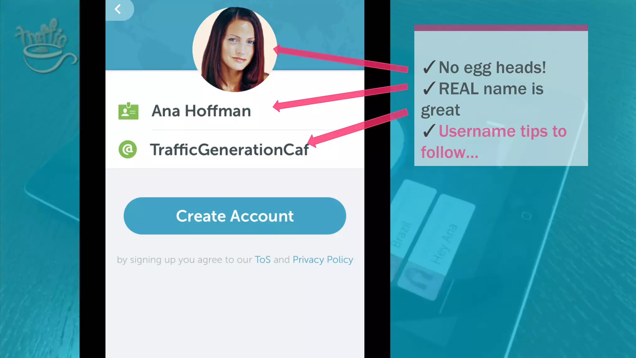 ✓No egg heads!
✓REAL name is great
✓Username tips to
follow…
 