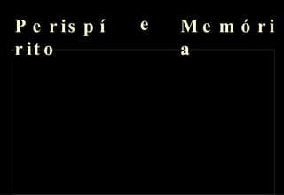 Perispírito  Memória e 