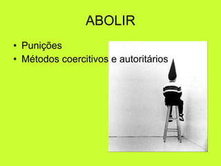 ABOLIR Punições Métodos coercitivos e autoritários 