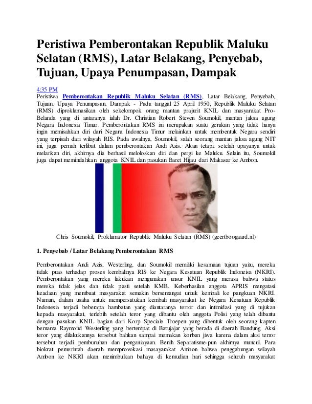 Peristiwa Pemberontakan Republik Maluku Selatan