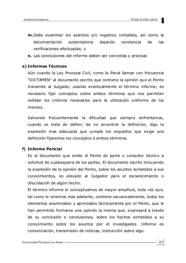 EJEMPLO DE Peritaje contable judicial