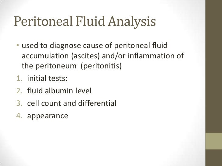 Peritoneal Fluid Analysis