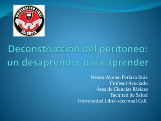 Néstor Alonso Perlaza Ruiz
Profesor Asociado
Área de Ciencias Básicas
Facultad de Salud
Universidad Libre-seccional Cali.
 
