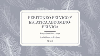 PERITONEO PELVICO Y
ESTATICA ABDOMINO-
PELVICA
Hospital Materno Celaya
Itzel Villanueva Arellano
R1 GyO
 