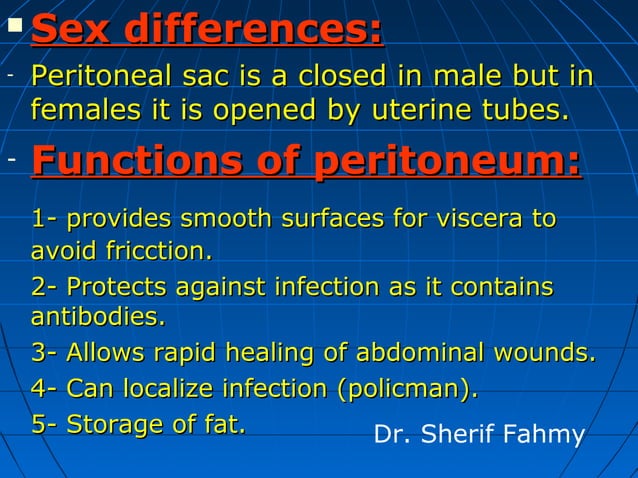 The Peritoneum (Anatomy of the Abdomen) | PPS | Geography | Science
